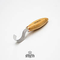 Стамеска ложкорез 40 мм STRYI Profi для вырезания дерева (для левой руки), арт.150041