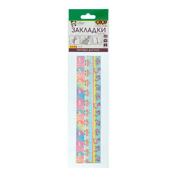 Закладки для книг стрічкові ZiBi 3шт Unicorn, асорті ZB.9104