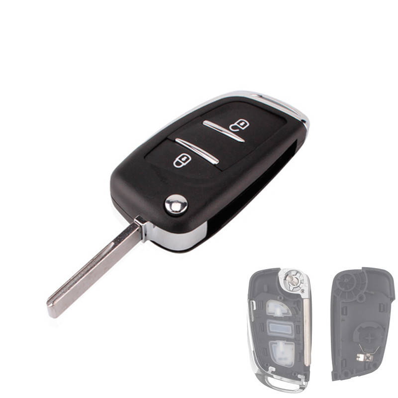 Викидний ключ, корпус під чіп, 2кн DKT0269, Peugeot, HU83, NEW