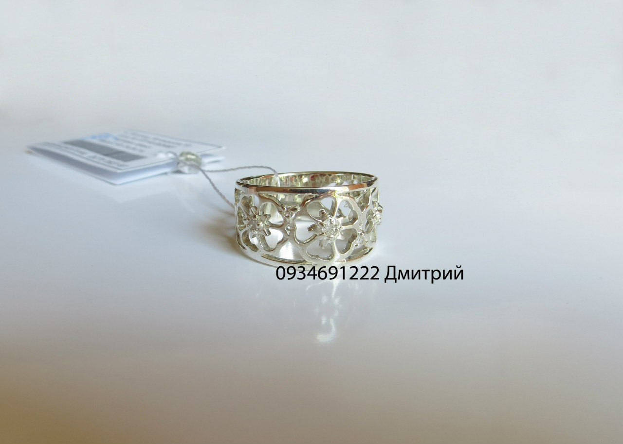 Кільце з квітками срібло 925