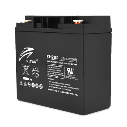 Акумуляторна батарея AGM RITAR RT12180B, Black Case, 12 V 18.0 Ah (181х77х167) Q4, фото 1