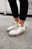 Обувь женская Balenciaga Triple S бежевые Clear Sole Beige кроссовки Баленсиага прозрачная подошва