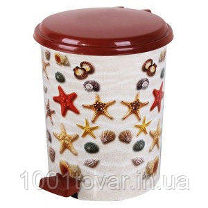 Відро педальне Еlif, з малюнком "Морські мотиви", 7 л., фото 1