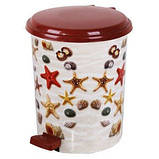 Відро педальне Еlif, з малюнком "Квіти гербери", 17 л., фото 4