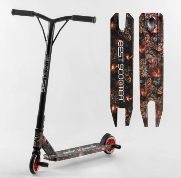 Трюковий самокат Best Scooter HIC-система, ПЕГІ, алюмінієвий диск і дека, ширина керма 52 см, колеса 110 см