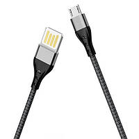 Кабель для зарядки телефона Android microUSB BOROFONE BU11 |120см / 2.4А| Черный