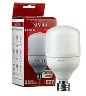 Лампа светодиодная SIV-Е27-Т100-30W-6000K Е27/Е40