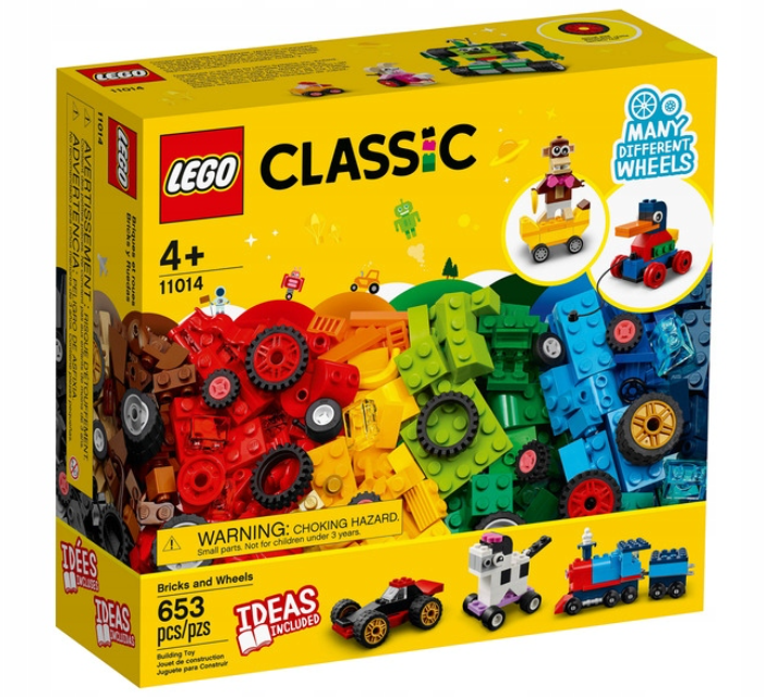 Конструктор LEGO Classic Кубики та колеса 653 деталі (11014)