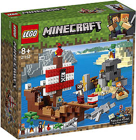 Конструктор LEGO Minecraft Пригоди на піратському кораблі 386 деталей (21152)