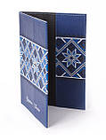 Обкладинка для паспорта з принтом "Вишиванка біло-блакитна", фото 3