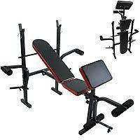 Лавка мультифункціональна під штангу 7FIT L310 чорна 170х120 см до 100 кг з партою Скотта (N/S)