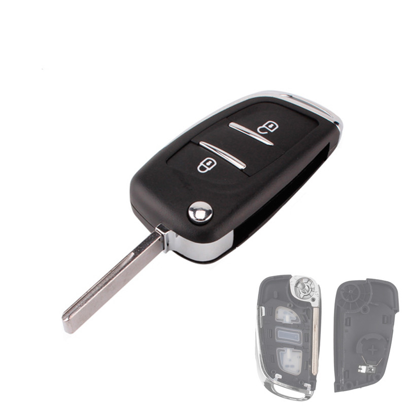 Викидний ключ, корпус під чіп, 2кн DKT0269, Citroen, ніша CE0536, HU83