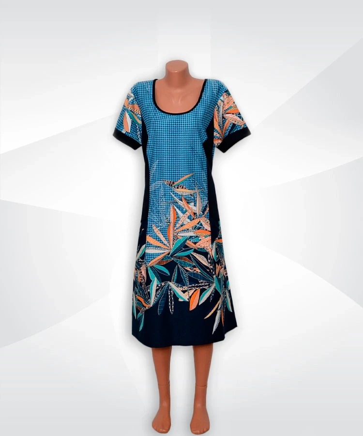 Сукня жіноча літня трикотажна 03471 Мікс Батал котон