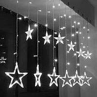 Ночник светильник Звезды на стену, окно, проем (2.5х1.0м) 12 звезд №2 Белый