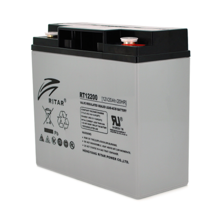 Акумуляторна батарея AGM RITAR RT12200, Gray Case, 12 V 20.0 Ah ( 181 х 77 х 167) Q4, фото 1