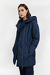 Стьобана жіноча куртка з поясом Finn Flare A20-11030-101 темно-синя M, фото 3