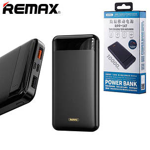 Зовнішняя портативна батарея Повербанк (PowerBank) 10000 mAh REMAX RPP-147 чорна, фото 2
