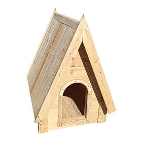 Дерев'яна будка для собаки "Вігвам" для середніх порід (80*100*100 см) - без фарбування