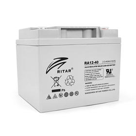 Акумуляторна батарея AGM RITAR RA12-40, Gray Case, 12 V 40.0 Ah (198 x166 x 169) Q1