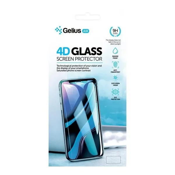 Защитное стекло Apple iPhone 12 Mini 4D прозрачное (чорное) Pro Gelius