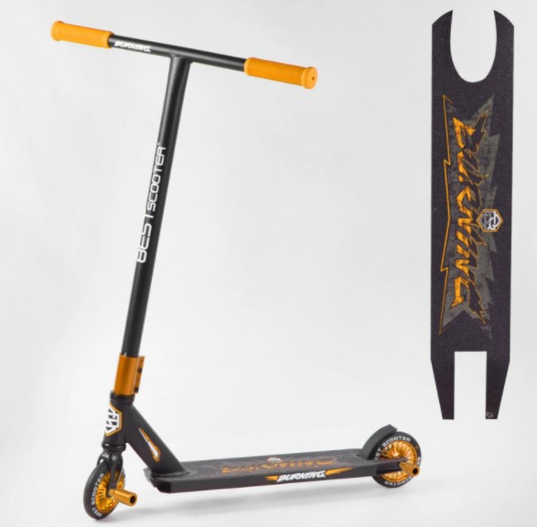 Трюковий самокат Best Scooter Burning HIC-система, ПЕГІ, алюмінієвий диск і дека, колеса 110 см