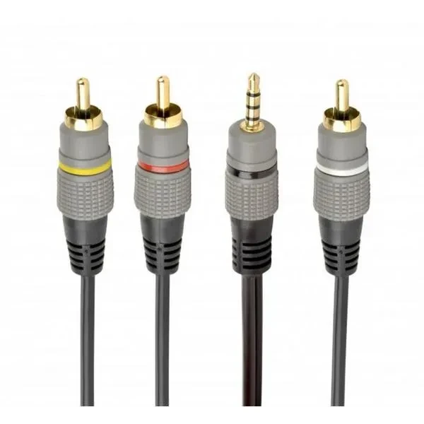 Кабель 3,5 мм (папа) = 3 х RCA (папа) 1.5м Cablexpert (CCAP-4P3R-1.5M) Black