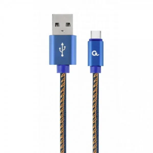 Кабель USB (папа) = USB type C (папа) 1 м Cablexpert Premium Denim CC-USB2J-AMCM-1M-BL Blue