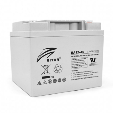 Акумуляторна батарея AGM RITAR RA12-45, Gray Case, 12 V 45.0 Ah (198 x 166 x169) Q1, фото 1