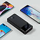 УМБ BASEUS Bipow Digital Display Power Bank 20000mAh 2 USB Type-C PD QC 20W 3A Павербанк, Портативна батарея, фото 7