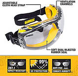 Захисні окуляри DeWalt DPG82-11C з USA. Ідеально прозорі. Не пітніють. Тактичні. Протиударні., фото 5