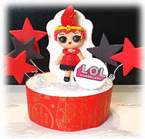Набір кондитерських прикрас Лялька LoL з пір'їнкою