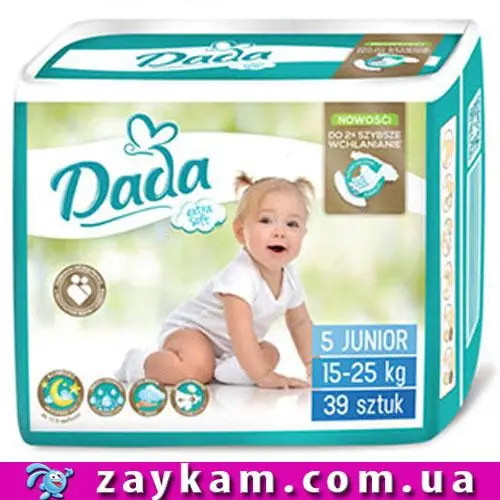 Дада 5 Экстра Софт ( DADA 5 Extra Soft ) памперсы подгузники 15-25 кг, 39 шт.