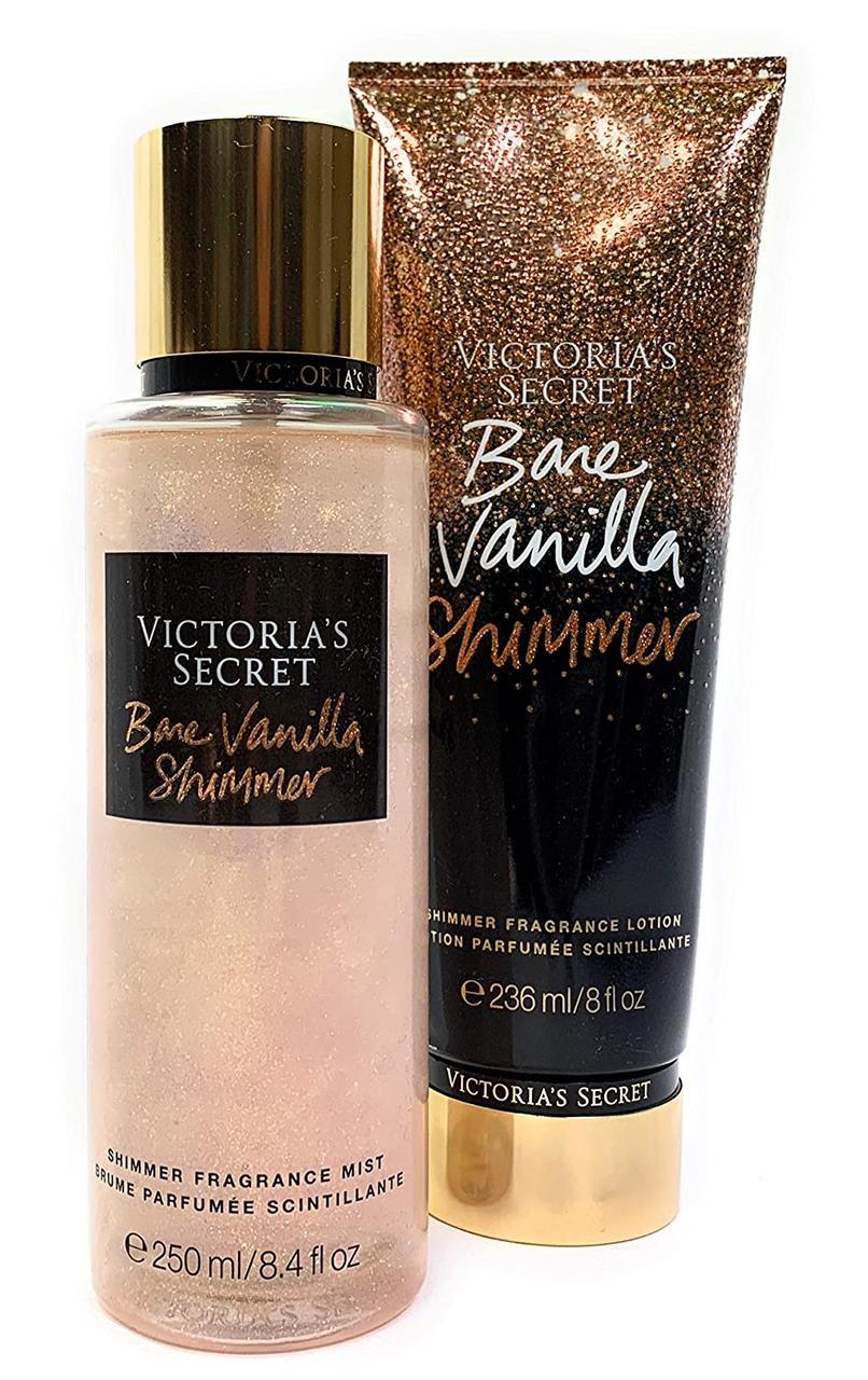 Парфумований набір Victoria's Secret Bare Vanilla Shimmer спрей та лосьйон для тіла (250 мл і 236 мл)