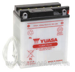 Акумулятор для мотоцикла сухозаряженный YUASA YB12A-B 12,6 AH 134X80X160, фото 1