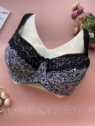 85/90/95/100D Бюстгальтер на великі груди без поролону чорно білий, фото 1