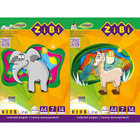 Популярний! Кольоровий папір ZiBi А4, 14 листів/ 7 кольорів (ZB.1909) - Краща якість тільки на Nukleon.com.ua