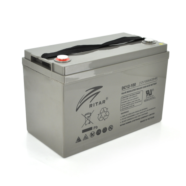 Акумулятор AGM 12 V 100 Ah RITAR DC12-100 Gray Case (328x172x215(220) АКБ глибокого розряду олив'яно-кислотний