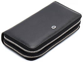 Чорний функціональний гаманець-барсетка з натуральної шкіри ST Leather ST127