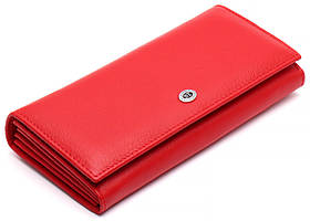 Червоний класичний гаманець з натуральної шкіри ST Leather ST014