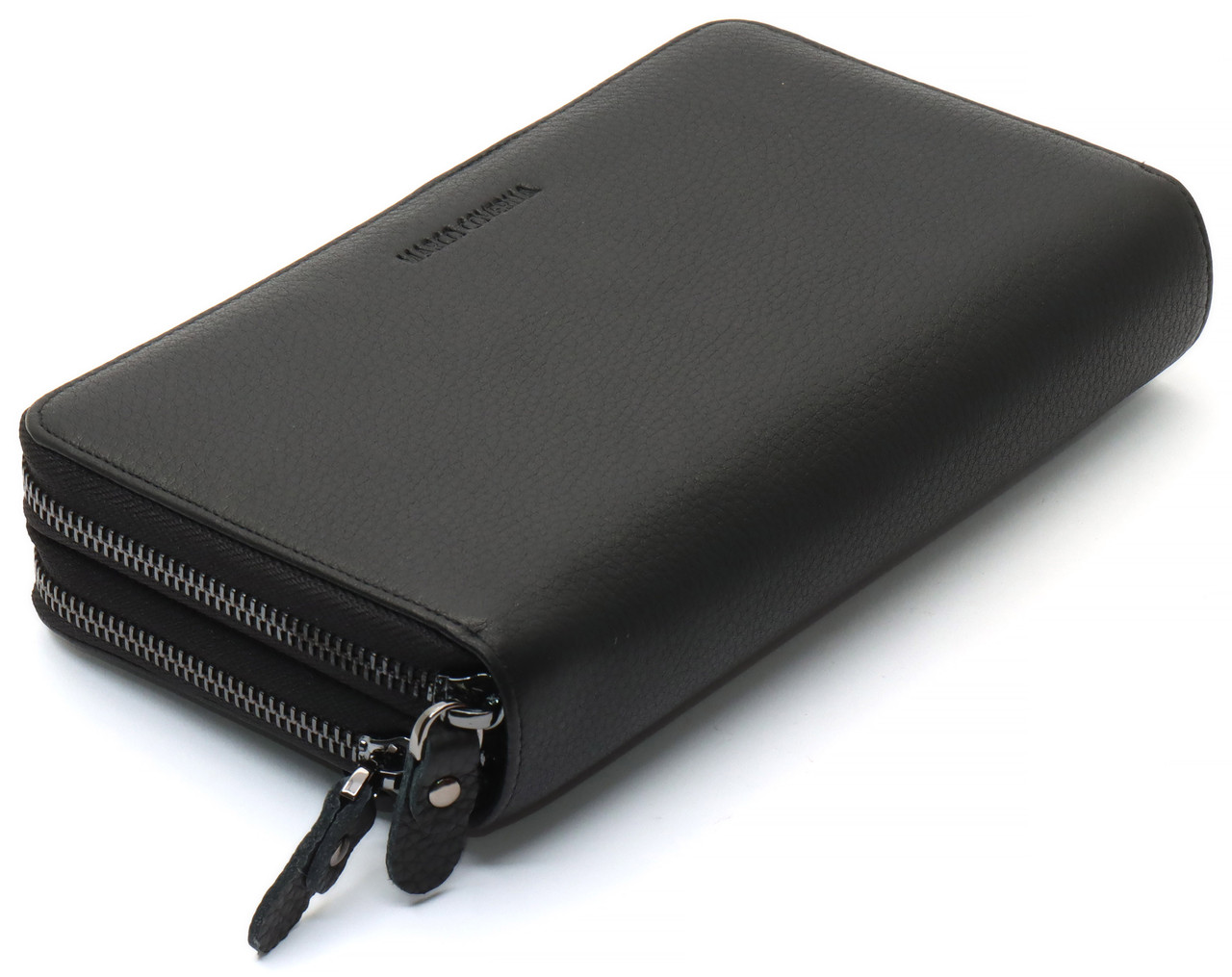 Чорний гаманець-клатч на дві блискавки з натуральної шкіри Marco Coverna B-592B-1Q, фото 1