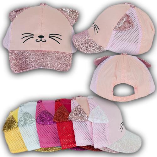 Детская кепка c сеткой и ушками для девочек