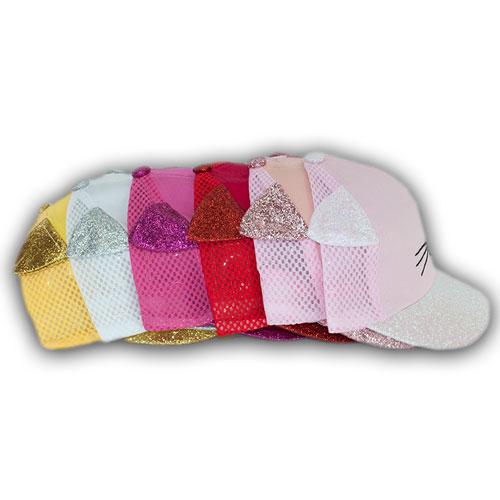 Детская кепка c сеткой и ушками для девочек