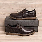 Чоловічі шкіряні туфлі Kristan brown old school, фото 6