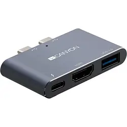 Док-станція Canyon CNS-TDS01DG Chalk мультипортова 3-в-1 USB Type C