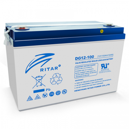 Акумулятор GEL RITAR DG12-100 12V 100Ah (328х17215(220) гелевий АКБ глибокого розряду, фото 1
