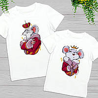 Парні футболки Push IT з принтом "Мишині королі"