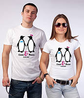 Парні футболки з принтом "Пінгвіни: Саша та Маша" Push IT