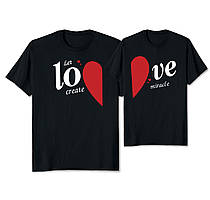 Парні футболки з принтом "Love. Серце" Push IT