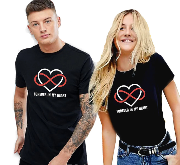 Парні футболки з принтом "Forever in my heart" Push IT