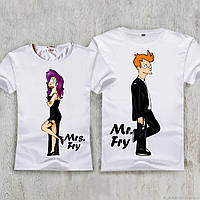 Парні футболки з принтом "Mr and Mrs Fry" Push IT